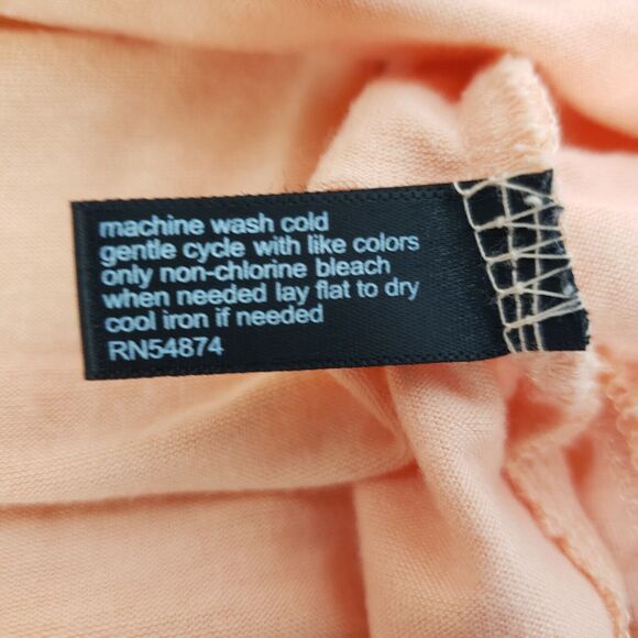 The Limited Womens Top Medium Orange Hi Low Blouse Sheer Trim Rayon Stretch - Picture 9 of 9